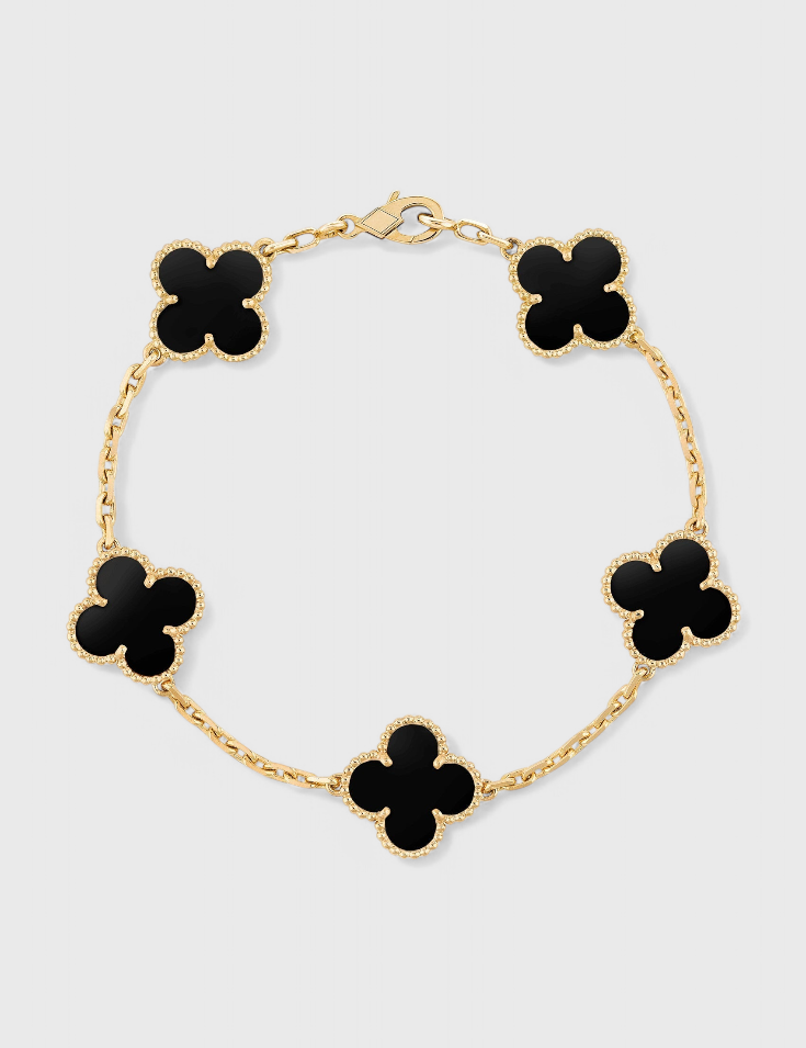 Pulsera con Motivo de Trébol y Elegancia Baño de Oro