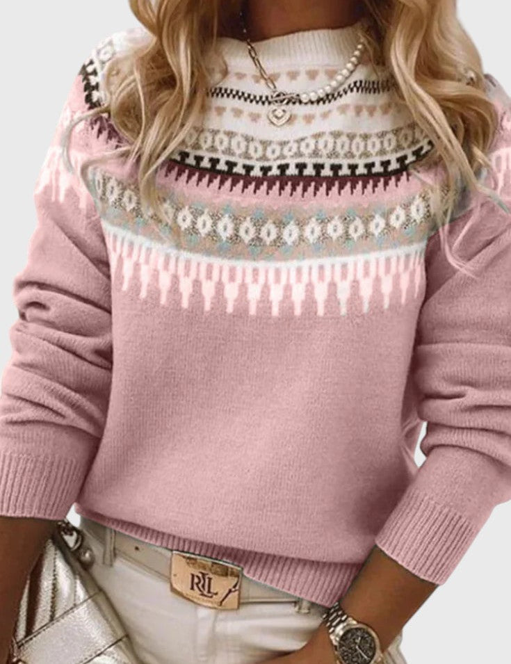 Gemma Jersey de Cuello Redondo Texturizado