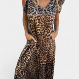 Isela Mono de Cuello en V con Estampado de Leopardo