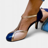 Hailey Tacones Bicolor con Toque Sofisticado