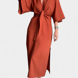 Ainhoa Vestido Casual con Nudo Frontal y Escote en V