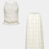 Eugenie Conjunto a Juego con Top Plisado y Falda