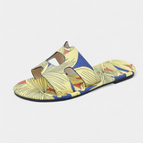 Berenice Sandalias Planas Multicolores con Estampado Tropical