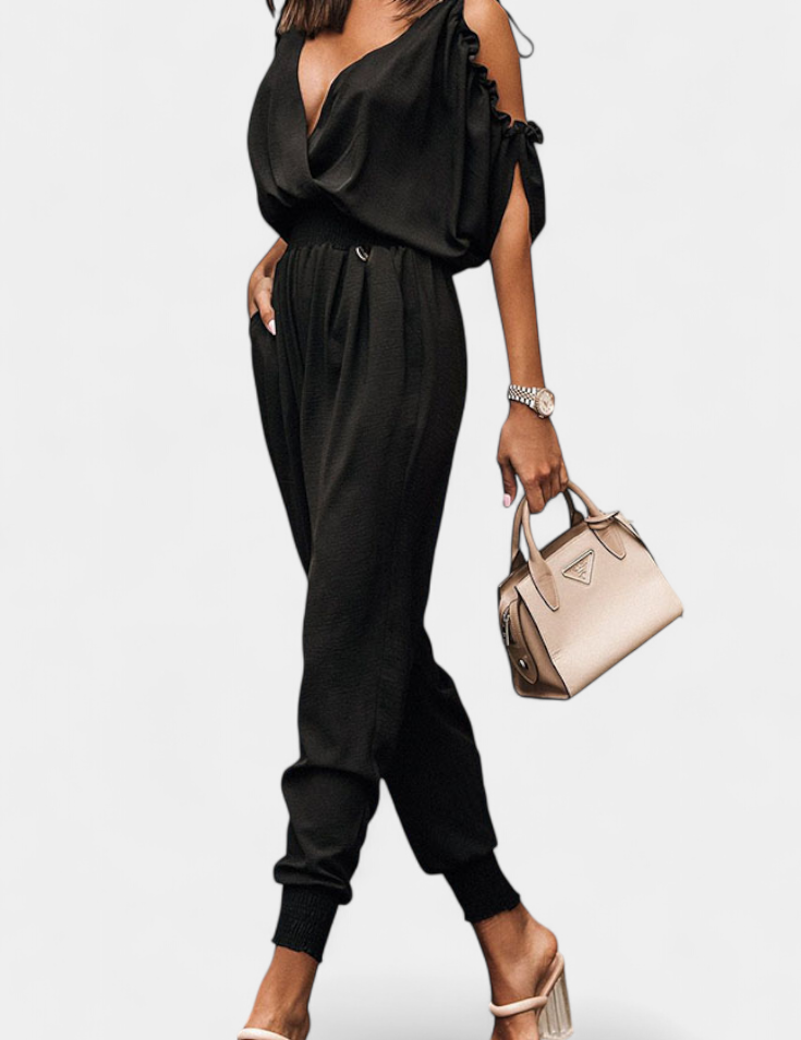 Solene Mono Casual con Hombros Descubiertos y Cintura Elástica