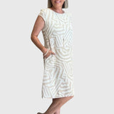 Nelia - Vestido de verano con cuello redondo y hermoso estampado