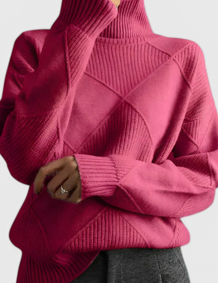 Jasmine Jersey de Cuello Alto de Cachemira