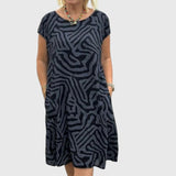 Nelia - Vestido de verano con cuello redondo y hermoso estampado