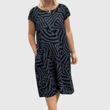 Nelia - Vestido de verano con cuello redondo y hermoso estampado