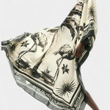 Guadalupe Vestido Kaftán Oversized con Estampado de Flamencos y Palmeras