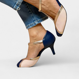 Hailey Tacones Bicolor con Toque Sofisticado