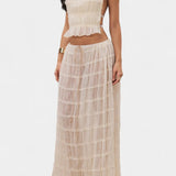 Eugenie Conjunto a Juego con Top Plisado y Falda