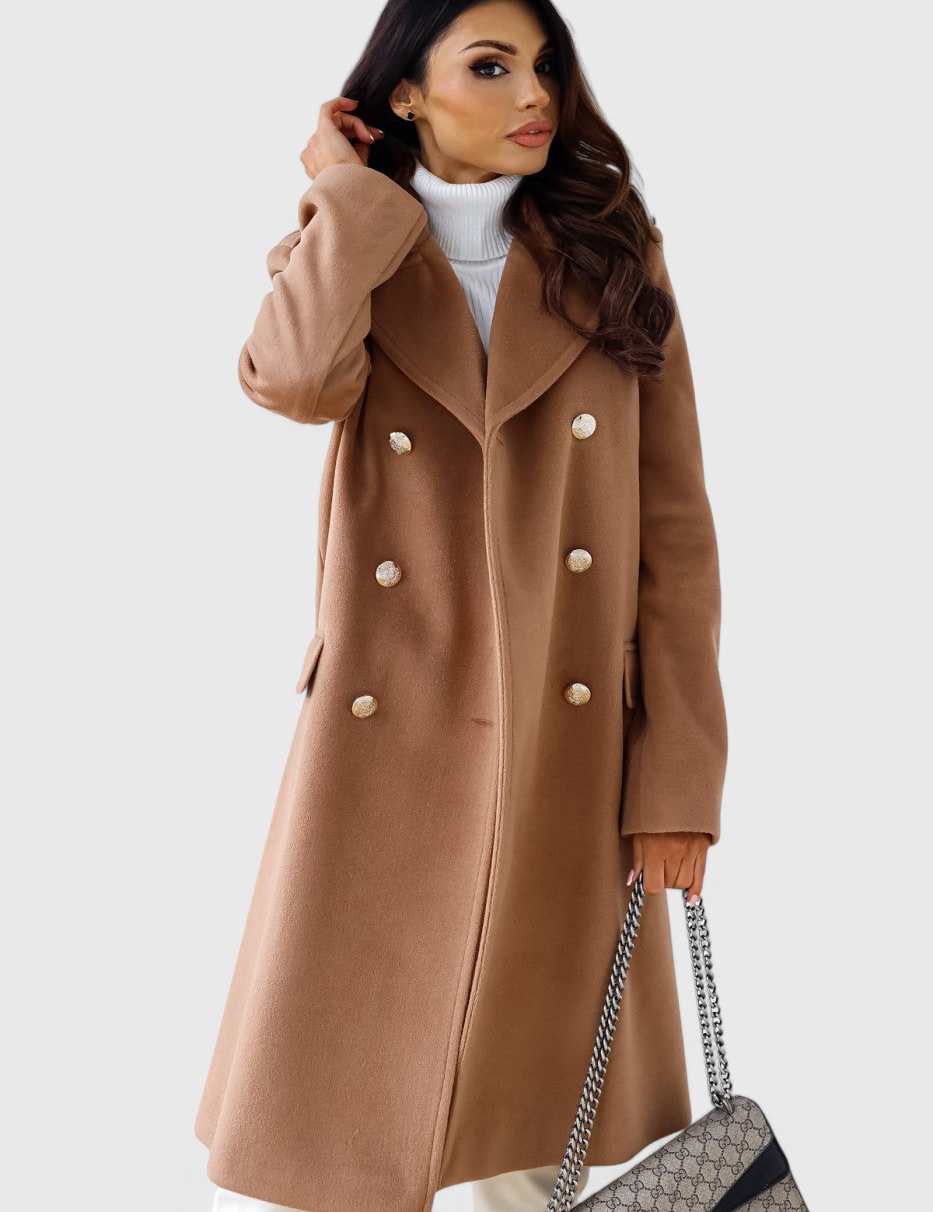 Yara Abrigo de Lana Classic con Silueta Estructurada