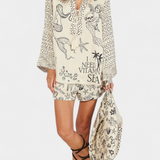 Amalia Conjunto Camisero Estampado con Short Elástico