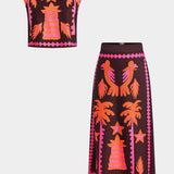 Sloan Conjunto de Top y Falda Recortada Coconut Palm