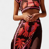 Sloan Conjunto de Top y Falda Recortada Coconut Palm