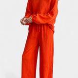 Aya Conjunto de Dos Piezas de Algodón con Escote en V