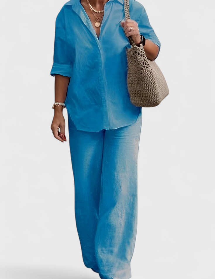 Skye Conjunto de Dos Piezas en Lino y Algodón con Silueta Relajada