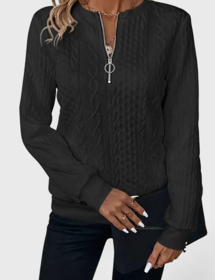 Amalia Jersey de Punto con Cremallera Suave