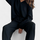 Aya Conjunto de Dos Piezas de Algodón con Escote en V