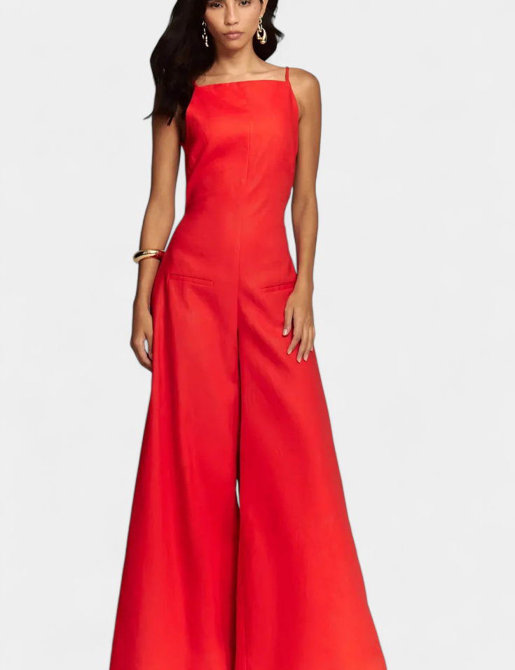 Belén Mono Halter de Pierna Ancha con Caída Radiante