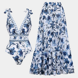 Ahria Conjunto de Traje de Baño de Una Pieza Floral