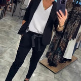 Isabel Conjunto Personalizado con Blazer Suave y Pantalones Jogging Informales