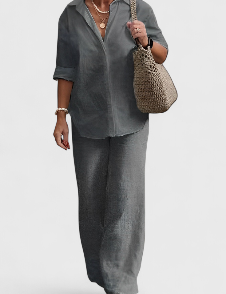 Skye Conjunto de Dos Piezas en Lino y Algodón con Silueta Relajada