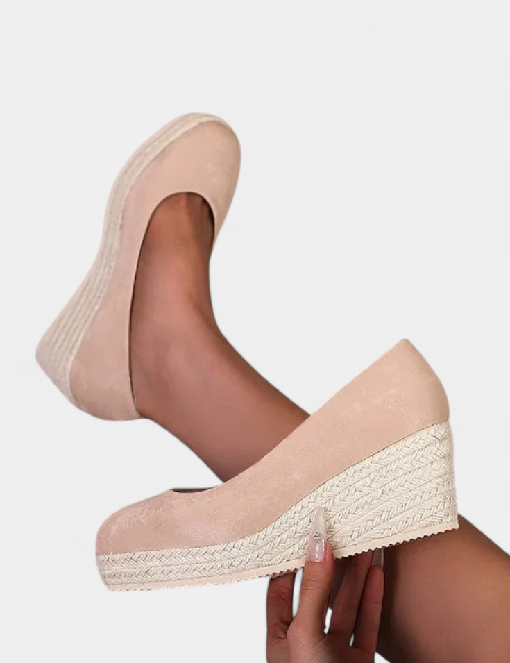 Laupa Zapatos de Plataforma con Suela Trenzada Estilo Espadrille
