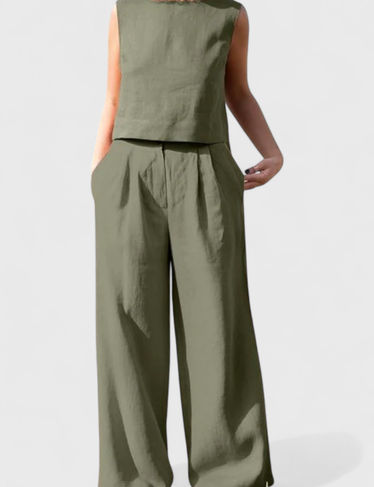 Yvanne Conjunto Vintage Sin Mangas de Verano