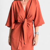 Ainhoa Vestido Casual con Nudo Frontal y Escote en V