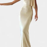 Hope Vestido Maxi Drapado de Un Hombro