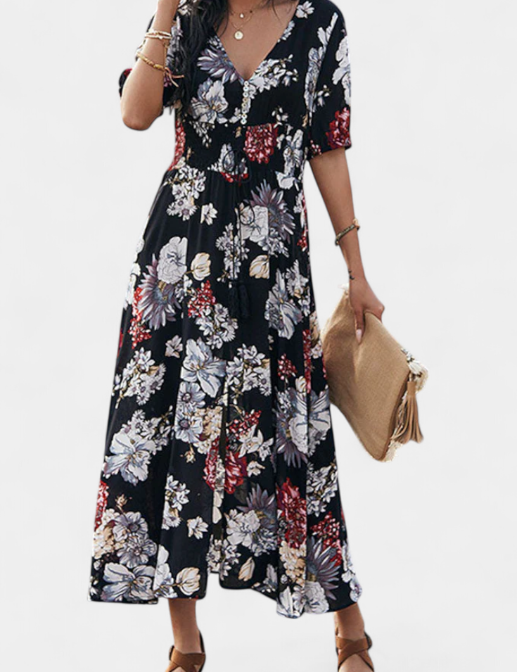 Bonnie Vestido de Verano con Estampado Floral y Silueta Definida