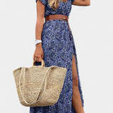 Anfisa Vestido Boho de Verano con Cinturón y Escote en V