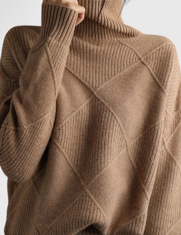 Jasmine Jersey de Cuello Alto de Cachemira