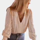 Emery Blusa de Encaje de Crochet