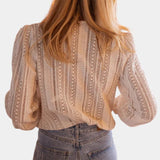 Emery Blusa de Encaje de Crochet