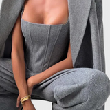 Evena Traje de 3 Piezas con Corsé Estructurado