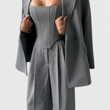 Evena Traje de 3 Piezas con Corsé Estructurado