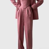 Evena Traje de 3 Piezas con Corsé Estructurado