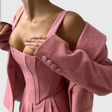 Evena Traje de 3 Piezas con Corsé Estructurado