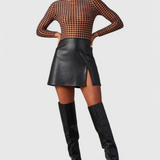 Bella Botas Negras por Encima de la Rodilla con Tacón Ancho