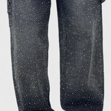 Dariya Jeans Cargo Balloon con Brillo y Aplicaciones de Pedrería