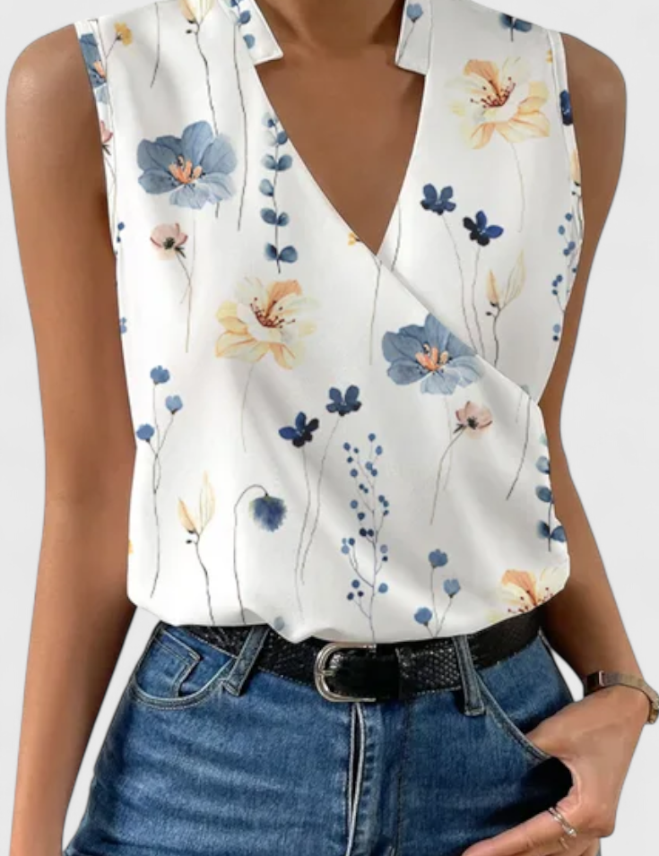 Yariela Top Suave de Verano con Escote en V