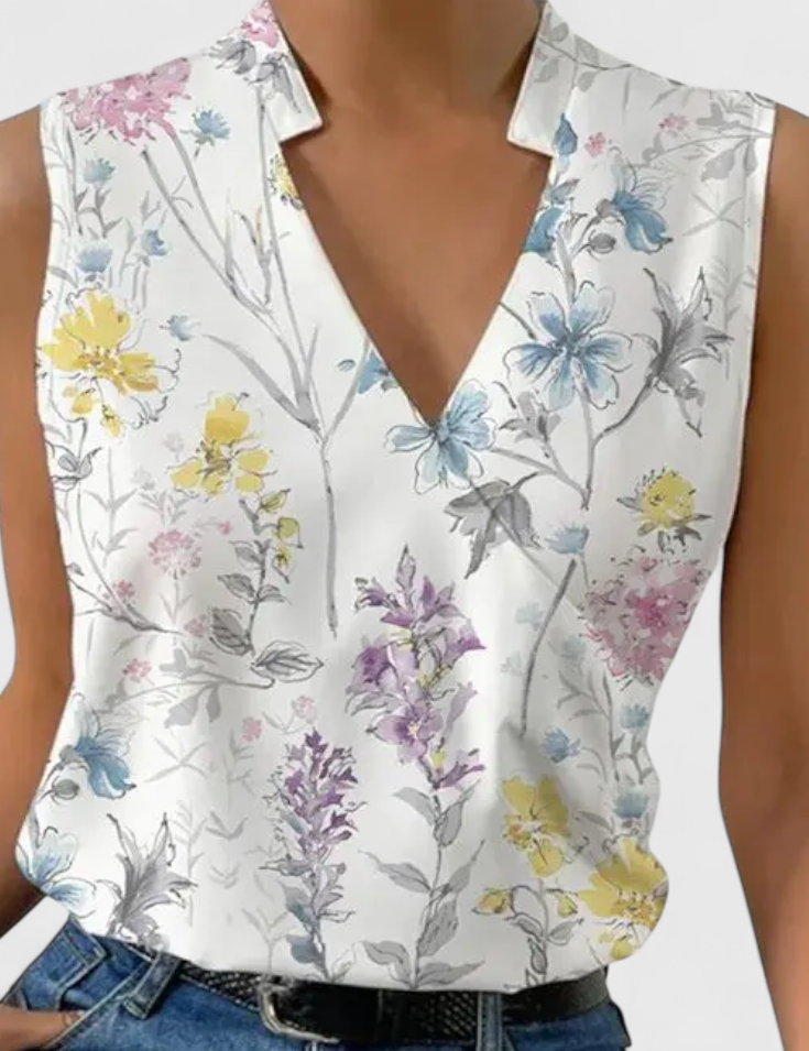 Yariela Top Suave de Verano con Escote en V