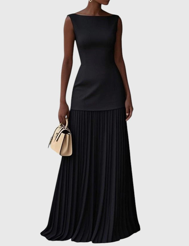 Sara - Vestido Maxi Plisado Sin Mangas