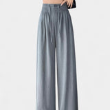 Ilyana Pantalones de Cintura Alta y Pierna Ancha