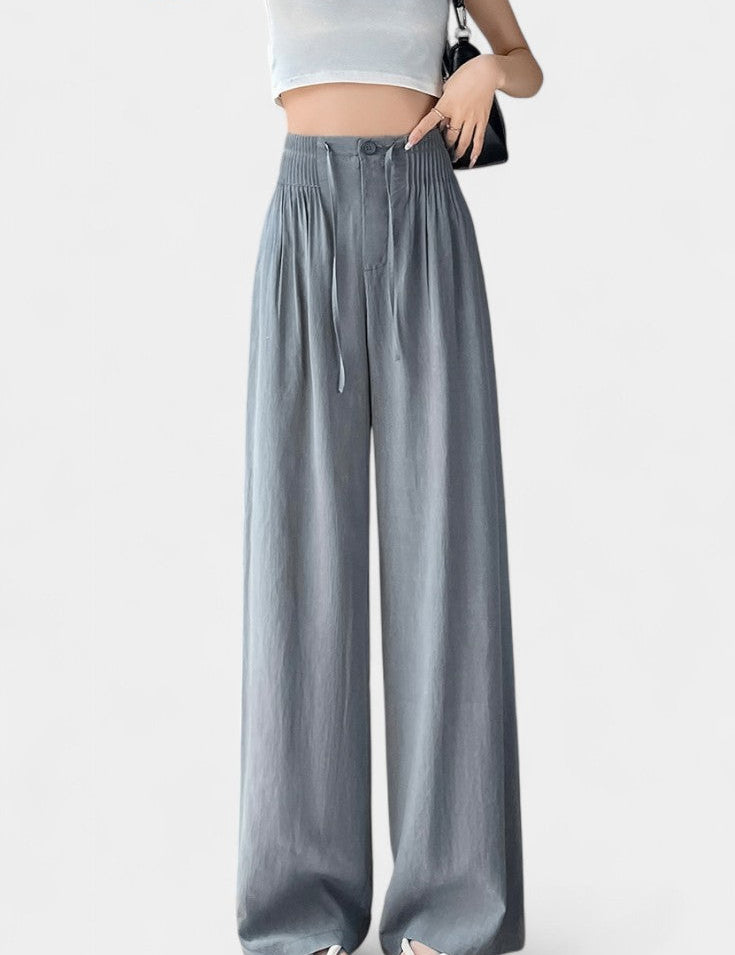 Ilyana Pantalones de Cintura Alta y Pierna Ancha