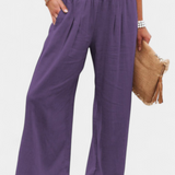 Alexia Pantalón de Algodón y Lino con Corte Fluido y Elegancia Natural