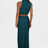 Hanna Conjunto Drapeado de Falda Sin Espalda