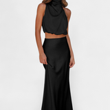 Hanna Conjunto Drapeado de Falda Sin Espalda